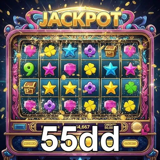 Tela de slot game acessível pelo celular na 55dd